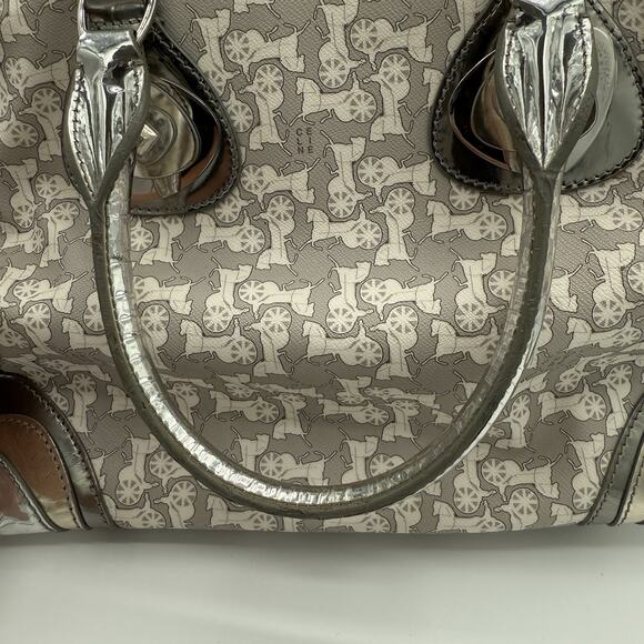 CELINE Handbag PVC Leather Gray Silver Auth bs17463 - Picture 11 of 11